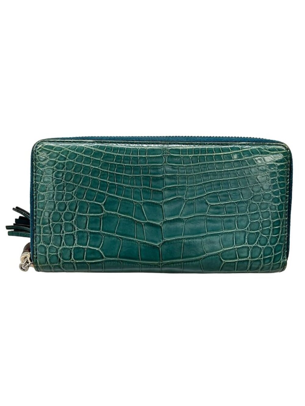 Gucci Wallet Bamboo Green Zip Around Leather - Picture 1 of 7